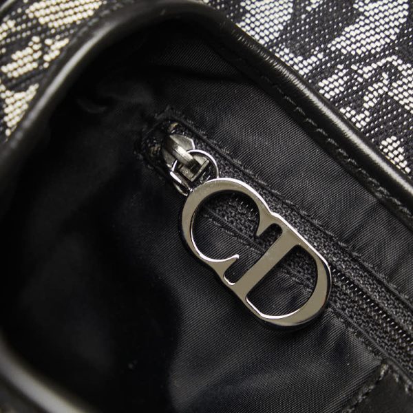 214 24233 5 Dior Trotter Saddle Bag Handbag Black Gray