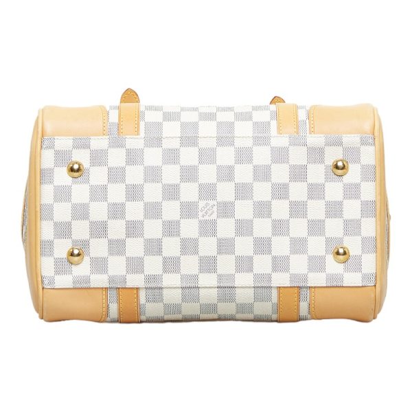 219 05908 4 Louis Vuitton Damier Azur Berkeley Handbag Mini Boston Bag White PVC Leather