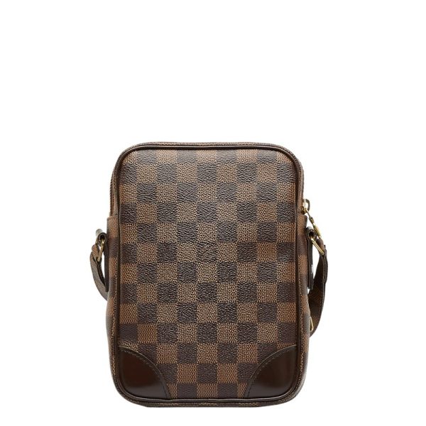 222 20620 3 Louis Vuitton Damier Amazon Crossbody Shoulder Bag Ebene Brown PVC Leather