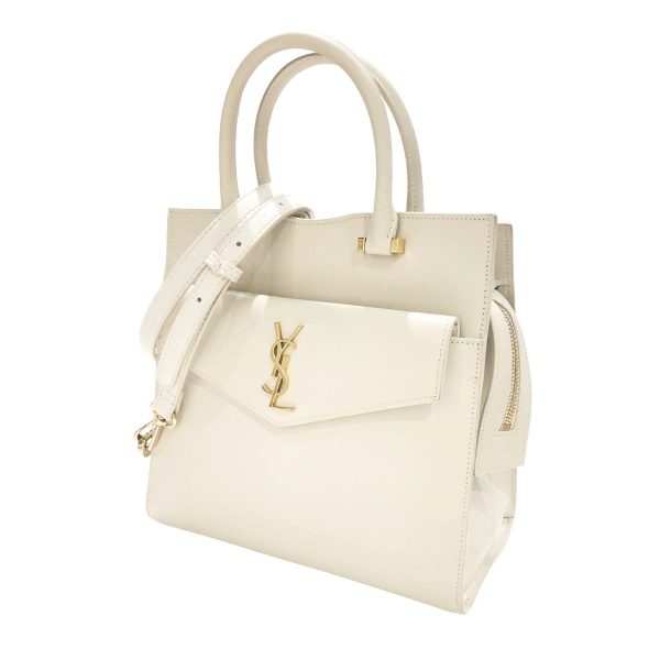 23010116 01 Saint Laurent Shoulder Bag Uptown Small Beige Leather 2way