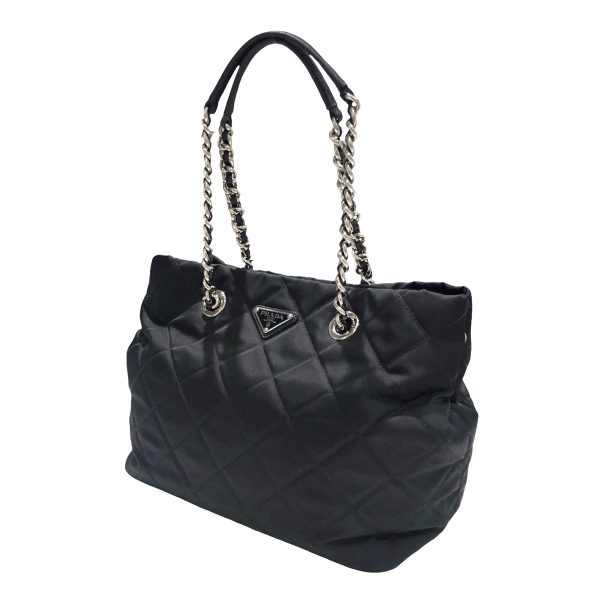 23018468 01 Prada Nylon Tote Handbag Quilted Black