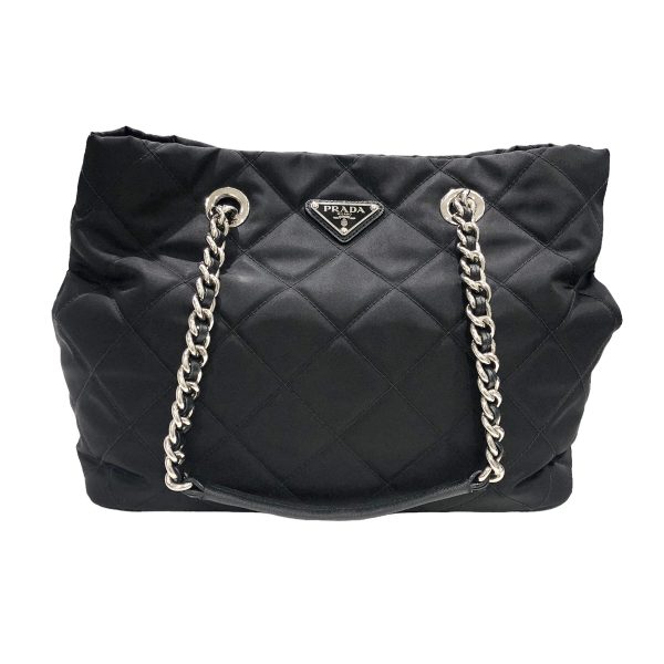 23018468 02 Prada Nylon Tote Handbag Quilted Black