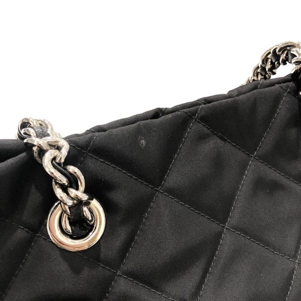 23018468 07 Prada Nylon Tote Handbag Quilted Black