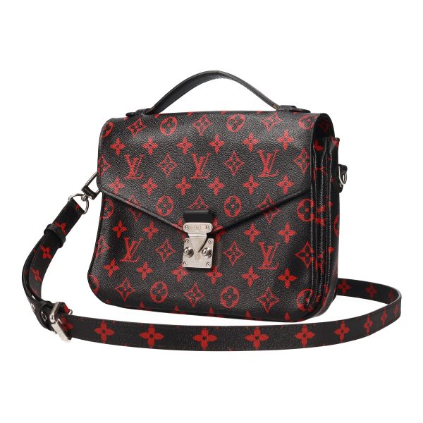 23022567 01 Louis Vuitton Pochette Metis MM Monogram Black Red Shoulder Handbag