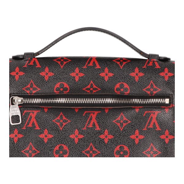 23022567 07 Louis Vuitton Pochette Metis MM Monogram Black Red Shoulder Handbag