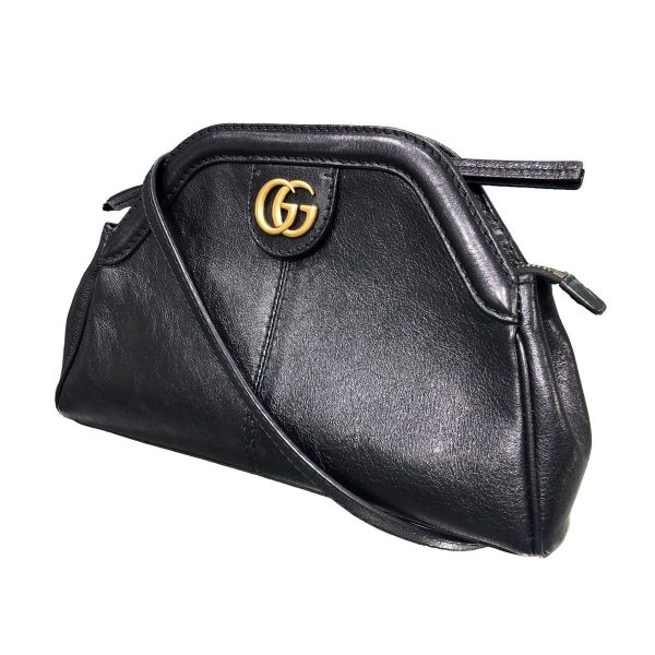 23026532 01 Gucci Shoulder Bag Liber Small Cat Head Black Leather