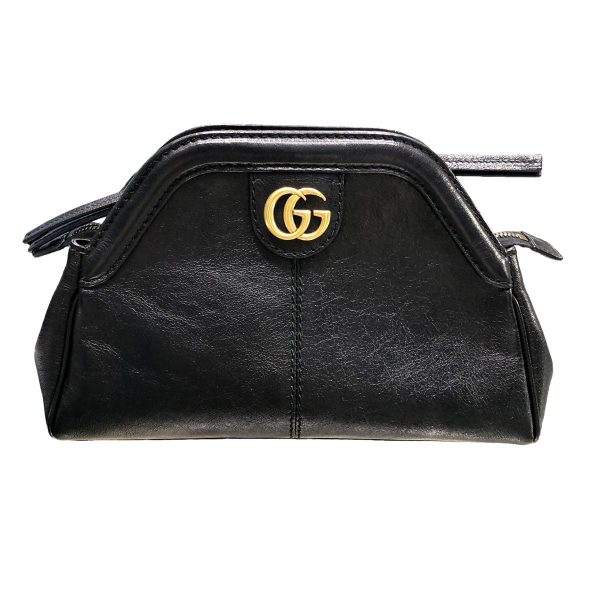 23026532 02 Gucci Shoulder Bag Liber Small Cat Head Black Leather