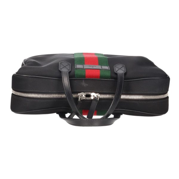 23037369 06 Gucci GG Briefcase Black Business Handbag Tote Stripe