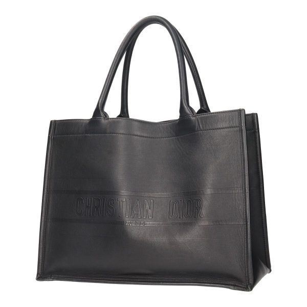 23038699 01 Christian Dior Book Tote Bag Medium Calfskin Black Handbag