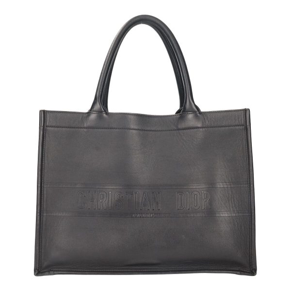 23038699 02 Christian Dior Book Tote Bag Medium Calfskin Black Handbag