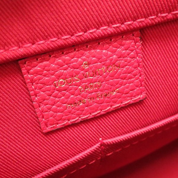 2d0040igs6 9 Louis Vuitton Monogram Empreinte Three PM Handbag Red 2way Strap