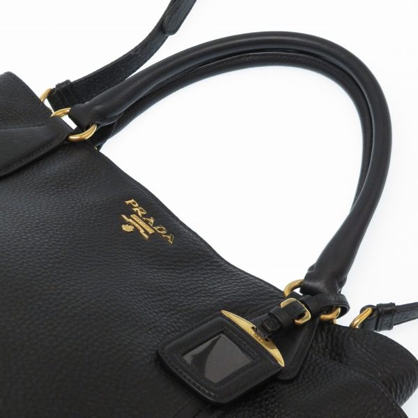 2e0162aa5 6 Prada Leather 2way Tote Bag Black Shoulder Bag