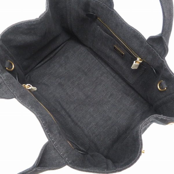 2k0057ep5 7 Prada Canapa Denim 2way Shoulder Handbag Black