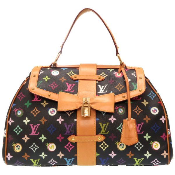 2m0367isz6 1 Louis Vuitton Monogram Multicolor Sack Retro GM Handbag Takashi Murakami Noir Black