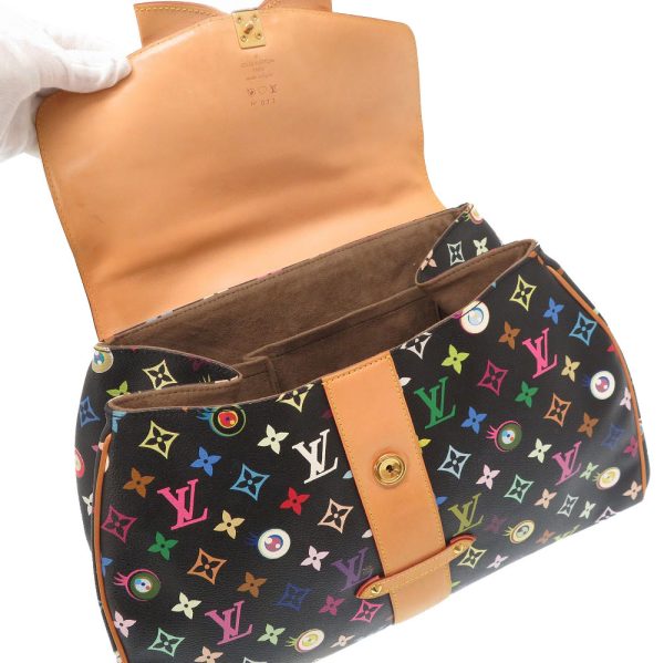 2m0367isz6 7 Louis Vuitton Monogram Multicolor Sack Retro GM Handbag Takashi Murakami Noir Black