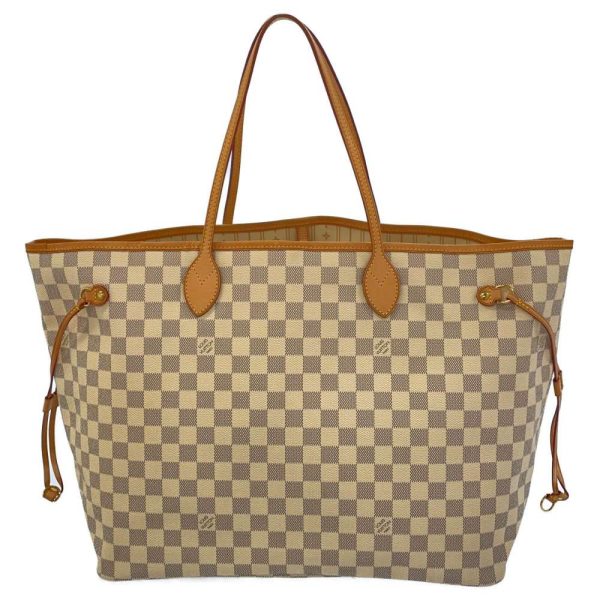 3 Louis Vuitton Tote Bag Damier Azur Neverfull GM Beige