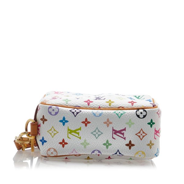 3 Louis Vuitton Monogram Multicolor Truth Wapiti Mini Pouch Accessory Case White