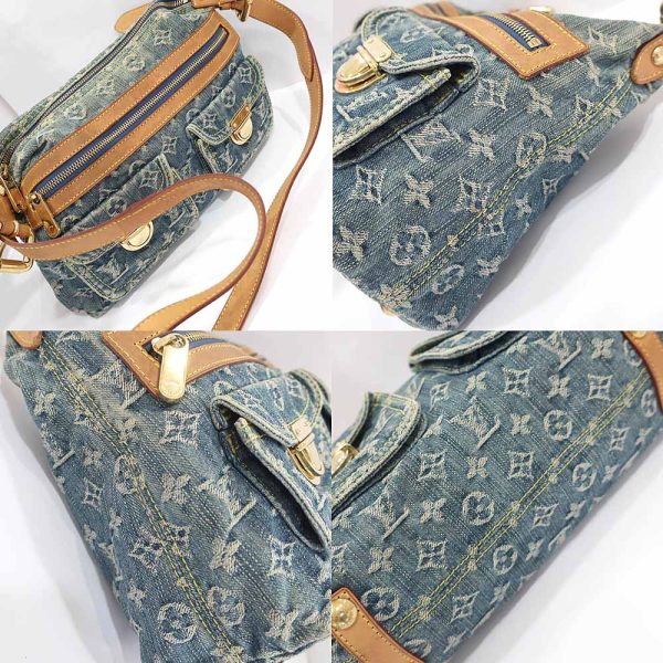 3 Louis Vuitton Shoulder Bag Baggy PM Monogram Denim Blue