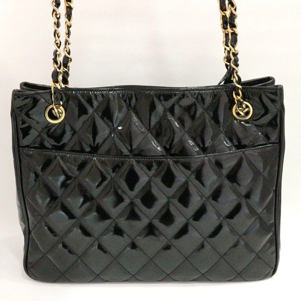 3 Chanel Chain Tote Matelasse Coco Mark Black