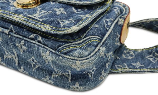 3 Louis Vuitton Denim Bum Bag Waist Bag Body Bag Blue