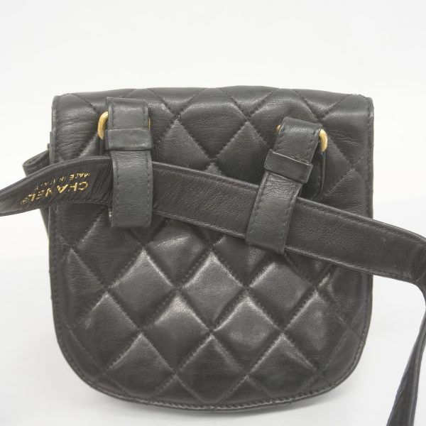 3 Chanel Waist Bag Matelasse Lambskin Black