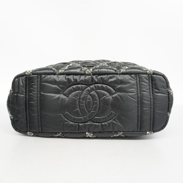 3 Chanel Shoulder Bag Parisian Chain Nylon Black