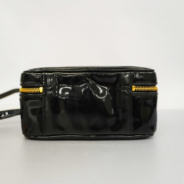 3 Chanel Vanity Bag Patent Leather Black