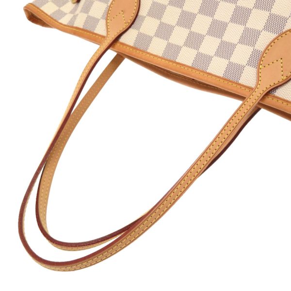 3 Louis Vuitton Damier Azur Neverfull MM Tote Bag White