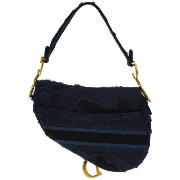 3 Dior Saddle Camouflage Shoulder Bag Canvas Navy