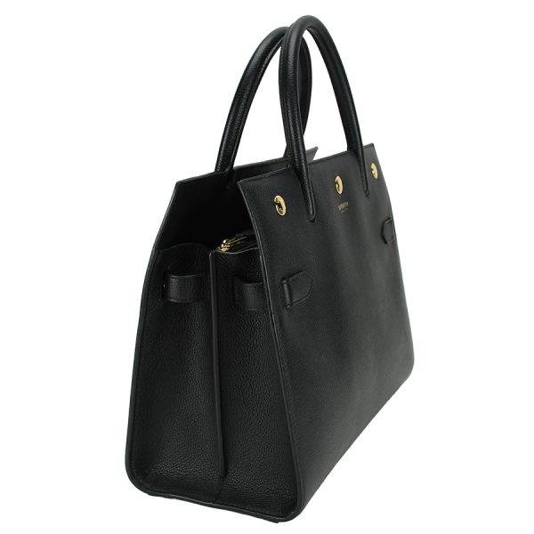 3 Burberry Handbag 2way Shoulder Tote Black Gold Hardware