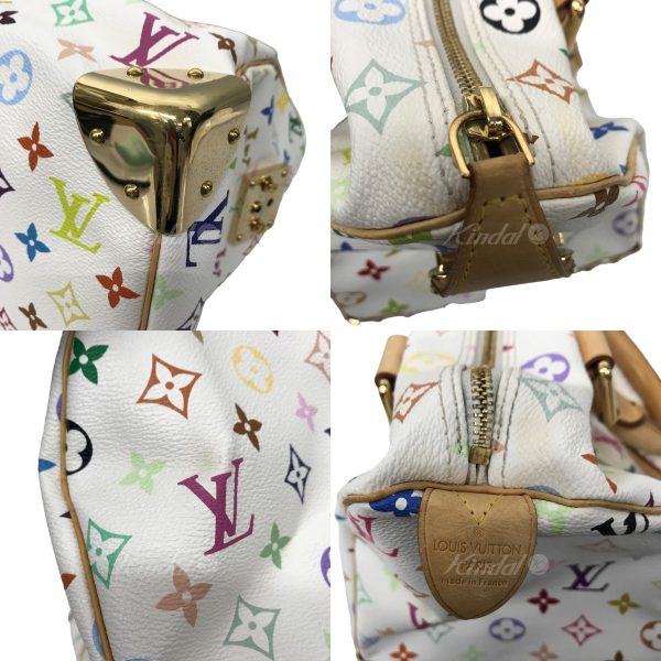 3 Louis Vuitton Speedy 30 Monogram Multicolor Handbag White