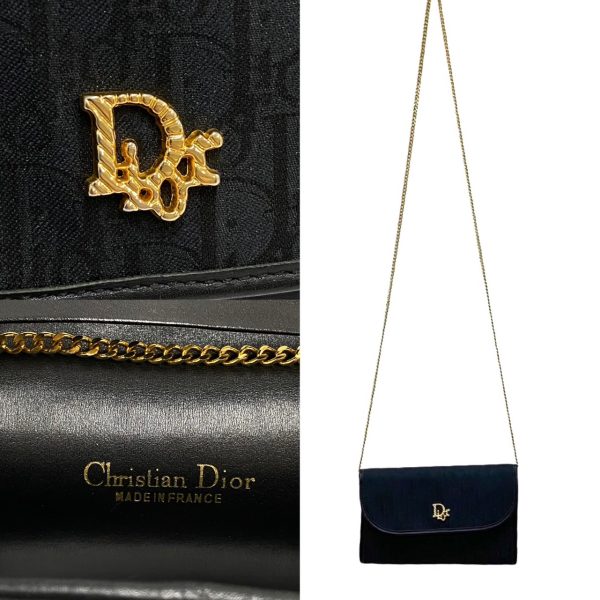 3 Christian Dior Trotter Logo Hardware Chain Mini Black