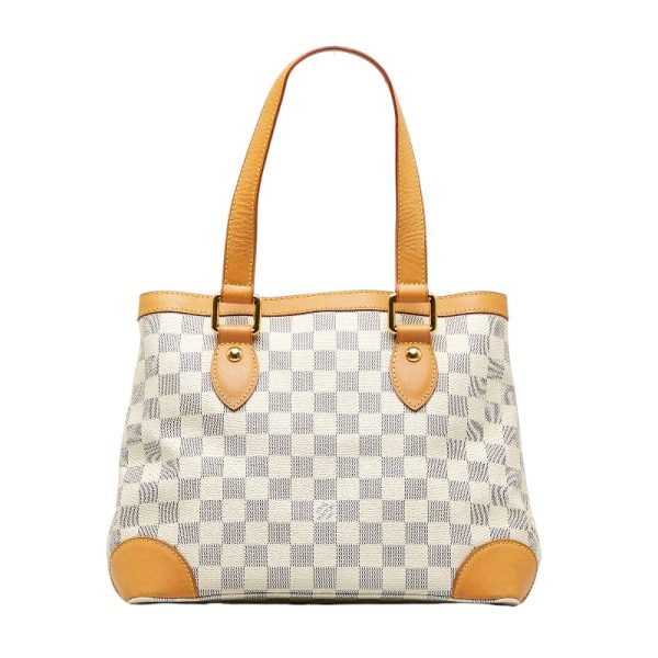 3 Louis Vuitton Damier Azur Hampstead PM Handbag White PVC Leather