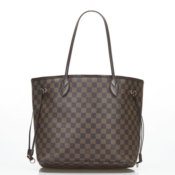 3 Louis Vuitton Damier Neverfull Mm Tote Bag Shoulder Bag Brown Pvc Leather