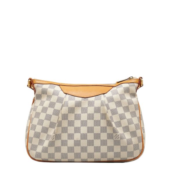 3 Louis Vuitton Damier Azur Siracusa PM Shoulder Bag White