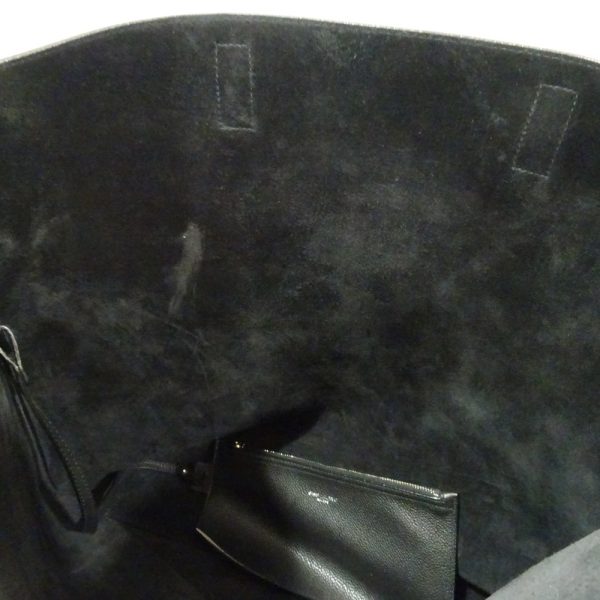 3 Saint Laurent Bold Shopping Leather Tote Bag Black