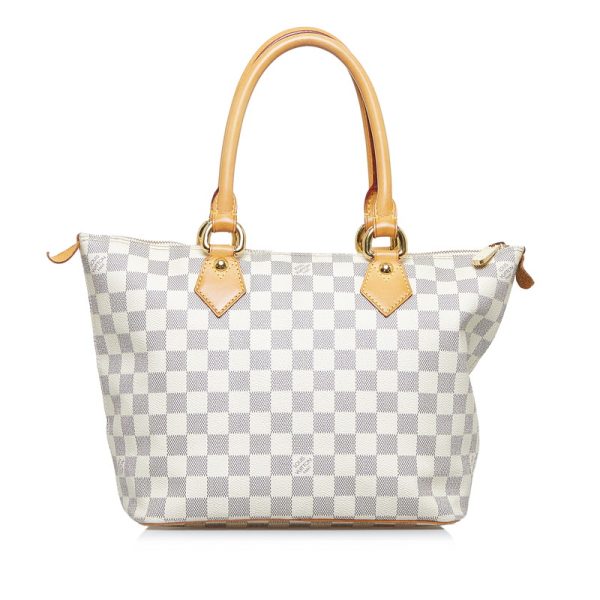 3 Louis Vuitton Damier Azur Saleya PM Tote White Leather