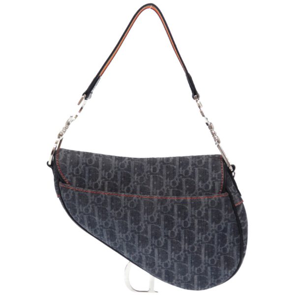 3j0263iez6 2 Dior Flightline Saddle Trotter Shoulder Bag Canvas Leather Navy