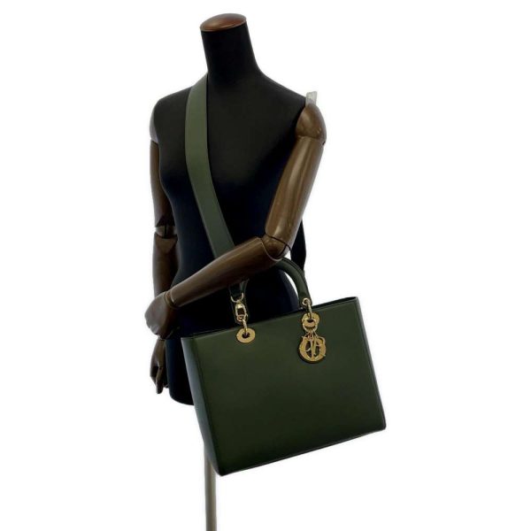 4 Christian Dior Tote Bag Shoulder Bag Green