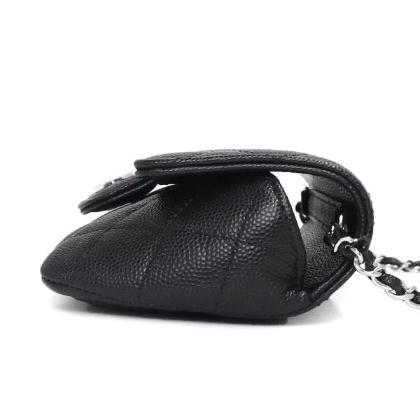 4 Chanel Timeless Classic Line Matelasse Chain Crossbody Caviar Skin Black