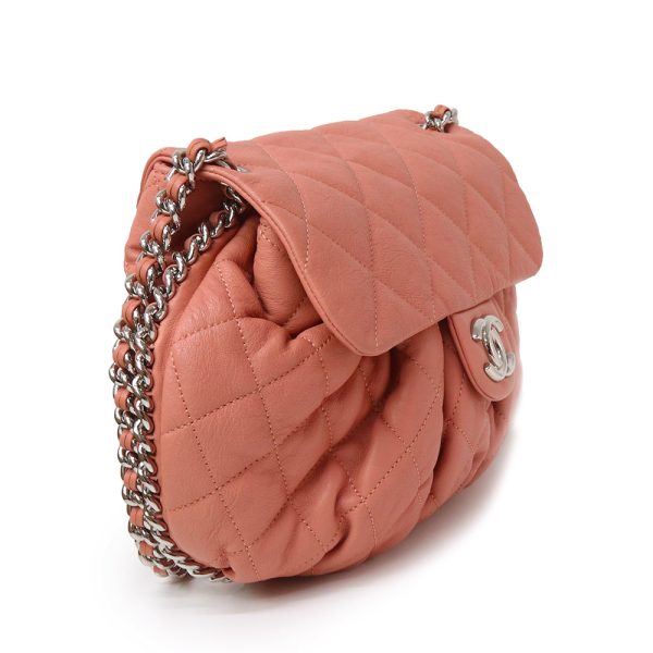 4 Chanel Matelasse Luxury Chain Around Crossbody Lambskin Leather Pink