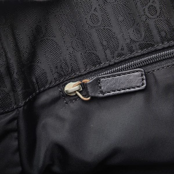 4 Dior Trotter Ribbon Tote Bag Black Nylon Leather