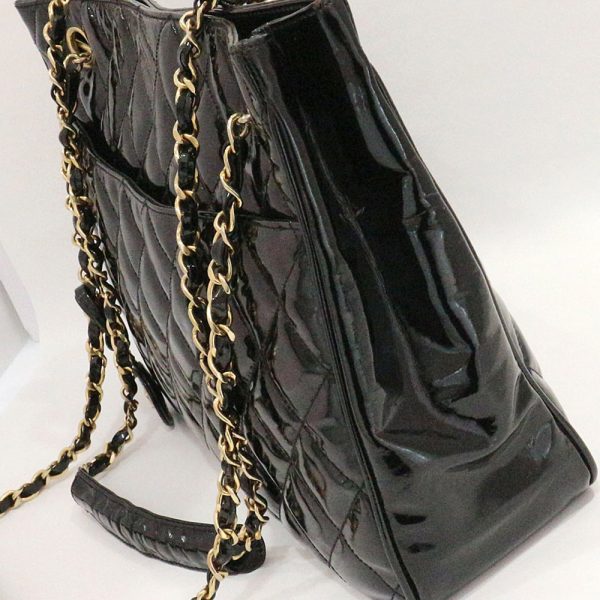 4 Chanel Chain Tote Matelasse Coco Mark Black