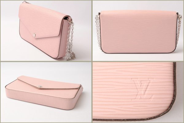 4 Louis Vuitton Chain Pochette Félicie Epi Rose Ballerine Pink