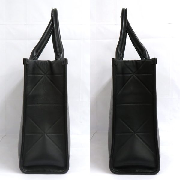 4 Prada Top Stitch Leather Medium Bag Tote Bag Black