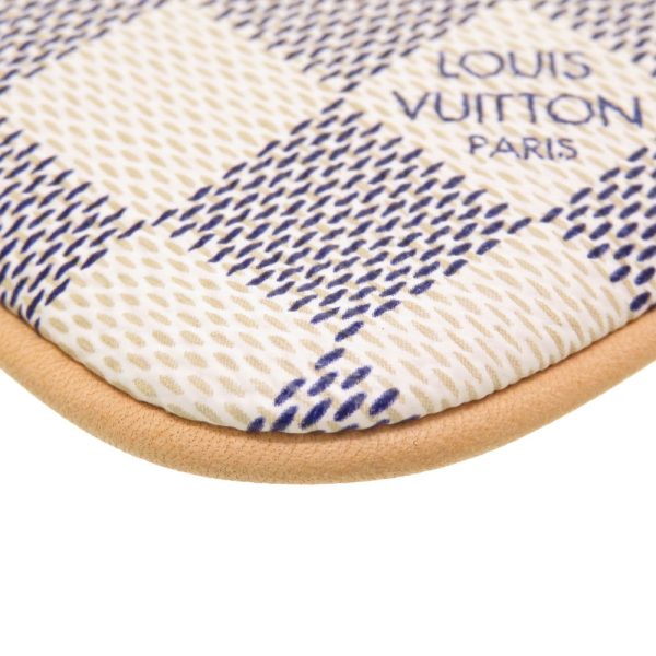 4k0054lab5 5 Louis Vuitton Damier Azur Pochette Mila MM Accessory Pouch White