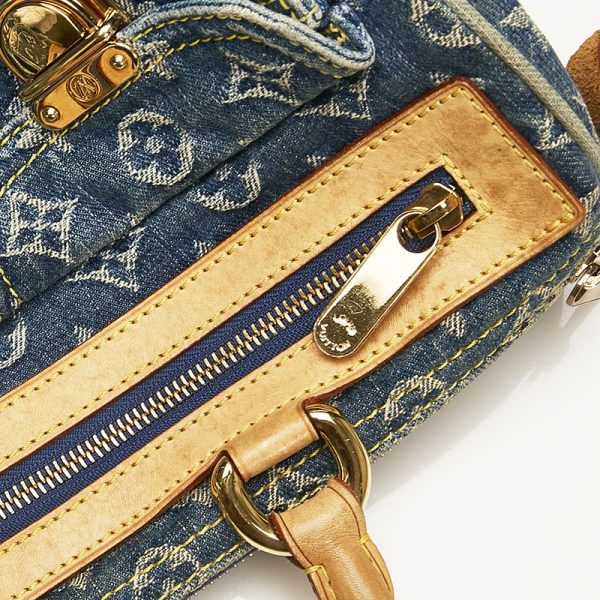 5 Louis Vuitton Monogram Denim Neo Speedy Handbag Mini Boston Blue Denim Leather