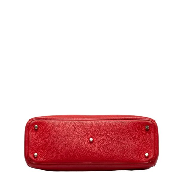 5 Dior Diorissimo Handbag Shoulder Bag 2way Red Leather