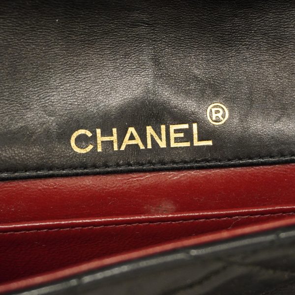 5 Chanel Shoulder Bag Matelasse Single Chain Lambskin Black