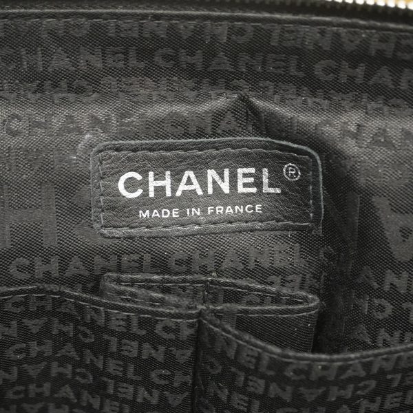 5 Chanel Shoulder Bag Chocolate Bar Chain Nylon Black Silver